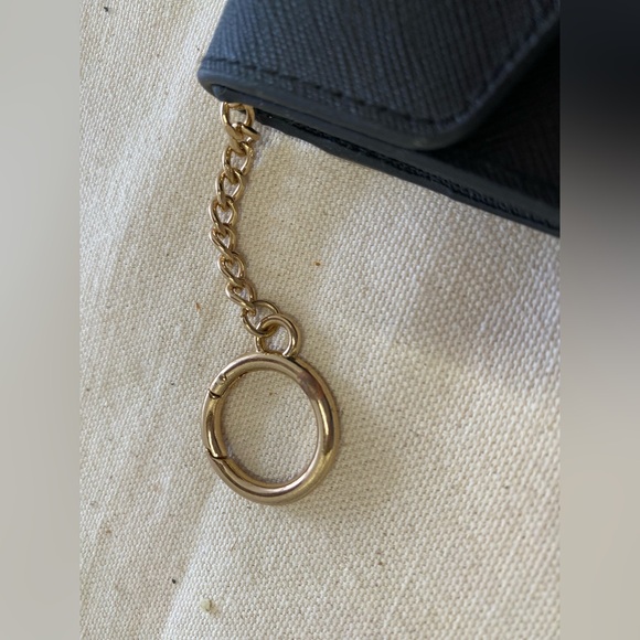 Micheal Kors Black Wallet with Gold Button and Key Ring Accent - Picture 4 of 5